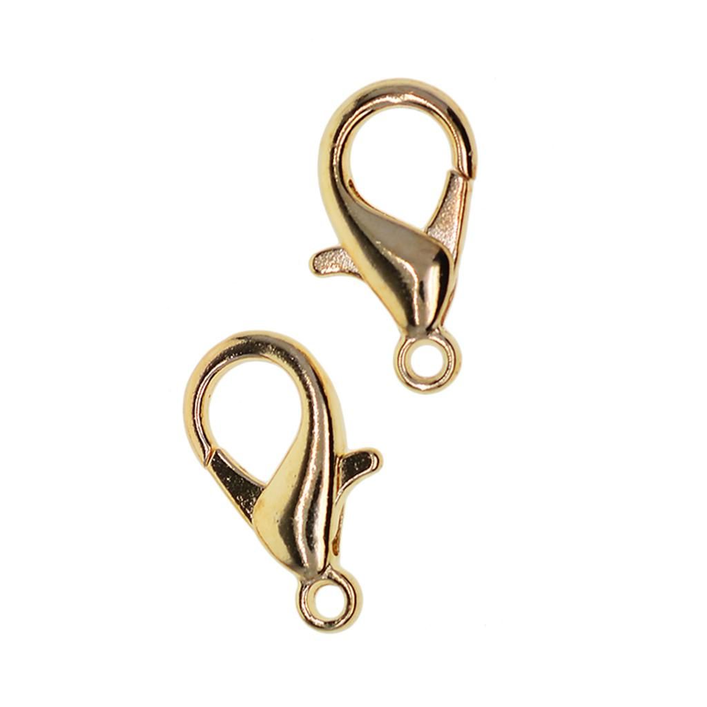 50Pc 18mm Curved Lobster Claw Clasp Keychain Rings Finding DIY Golden