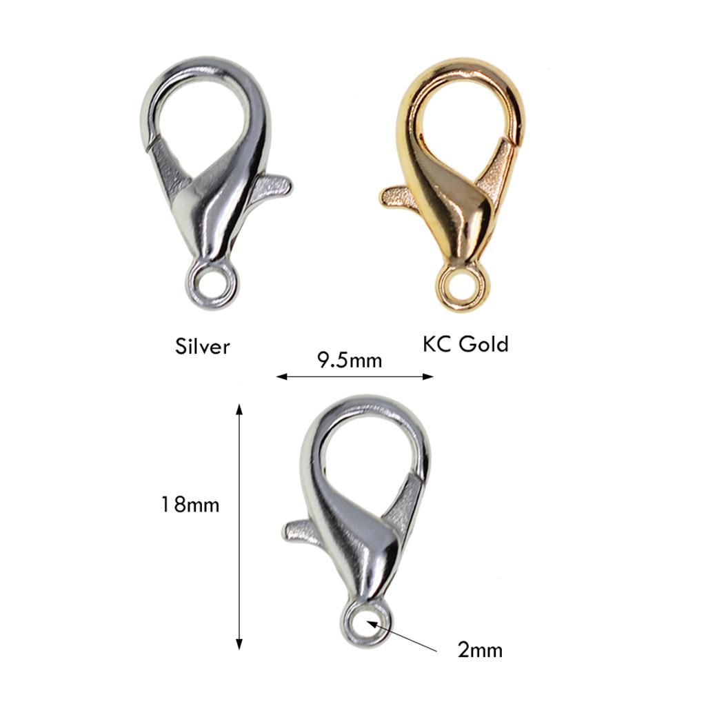 50Pc 18mm Curved Lobster Claw Clasp Keychain Rings Finding DIY Golden
