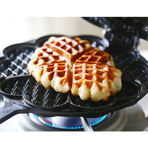 800 Degree Cast Iron Waffle Pan Induction IH