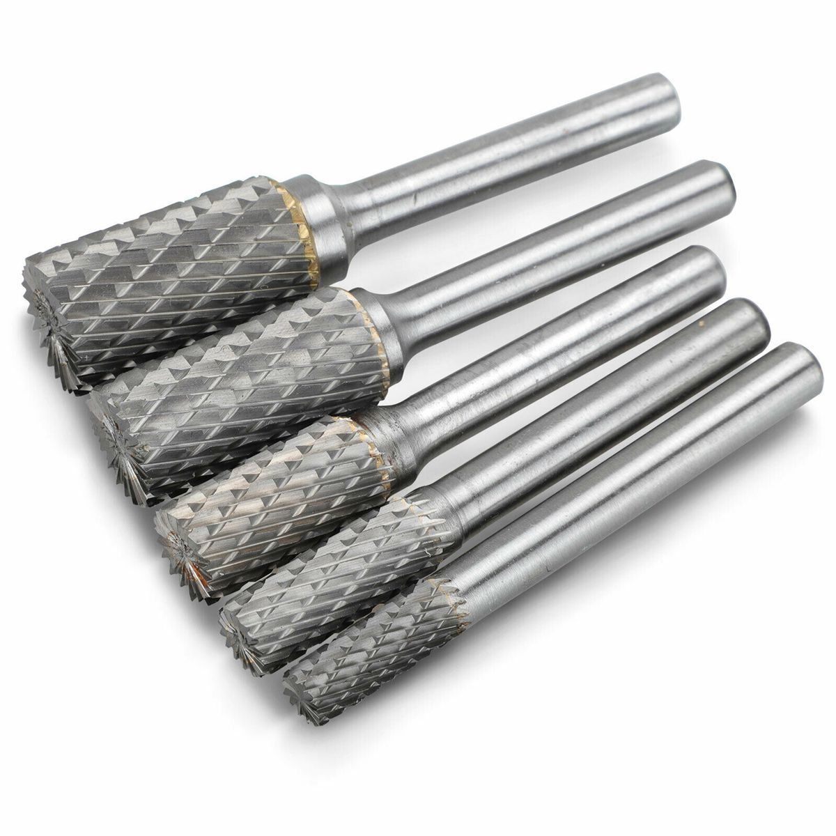 5Pcs 1/4 Inch Double Cut Tungsten Carbide Rotary Burr Die