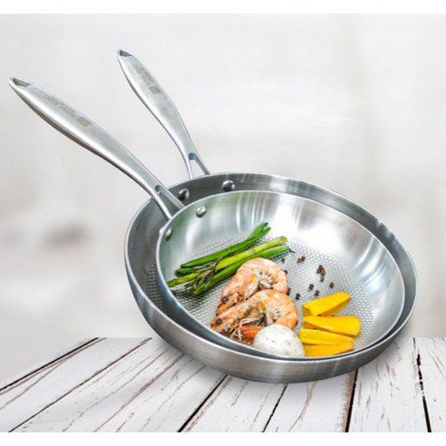 Royal Kent Barrel Triple Stainless Steel Frying Pan