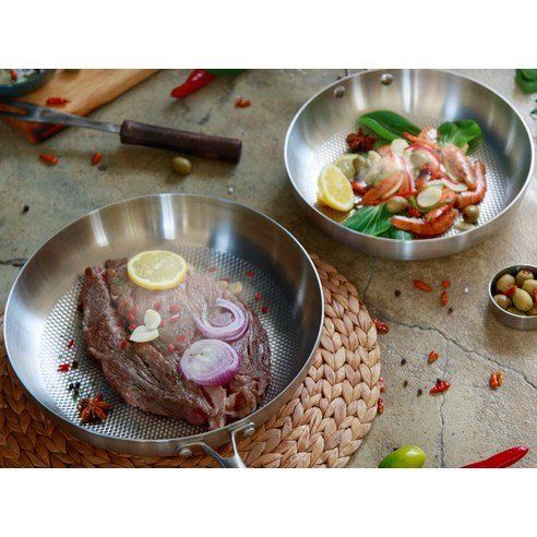 Royal Kent Barrel Triple Stainless Steel Frying Pan