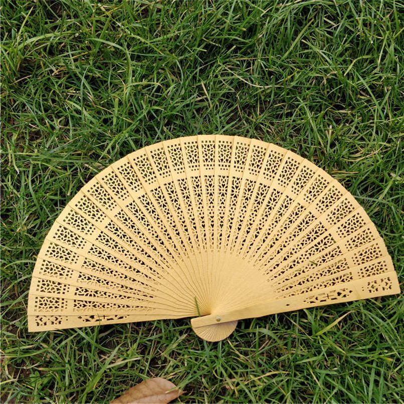 Ventilador Wedding Bamboo Gifts Fans Hand Hand Mano Fan 1pc Chinese Favors #BL5 Held De Fragrant Carved Vintage And Folding