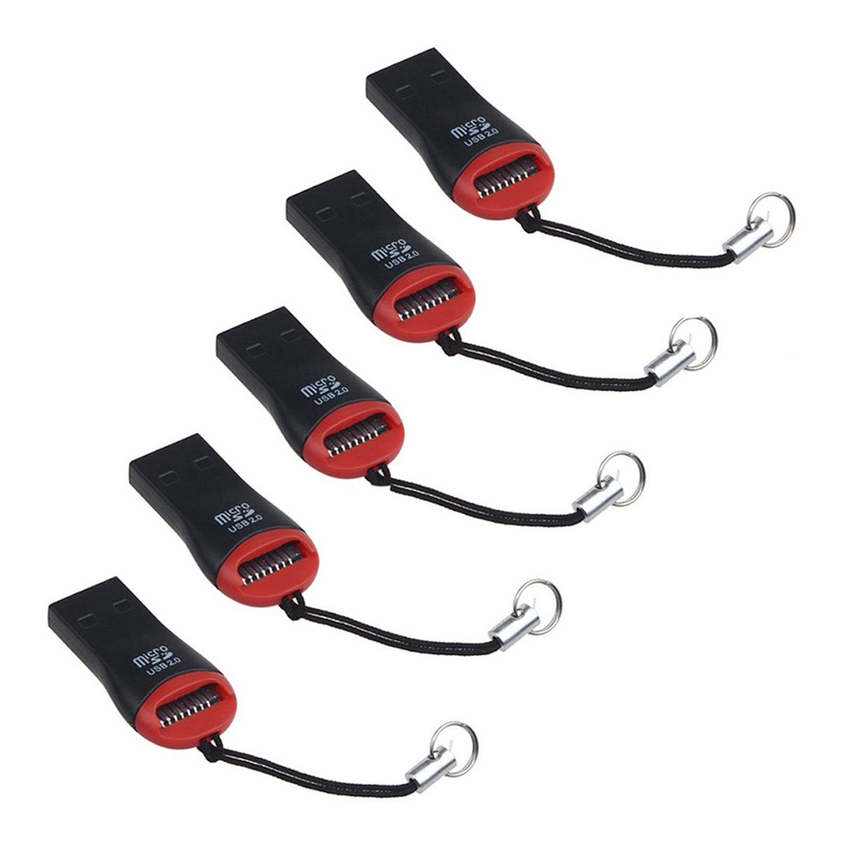5Pcs Portable USB 2.0 TF Flash Memory Micro SD Card Reader-