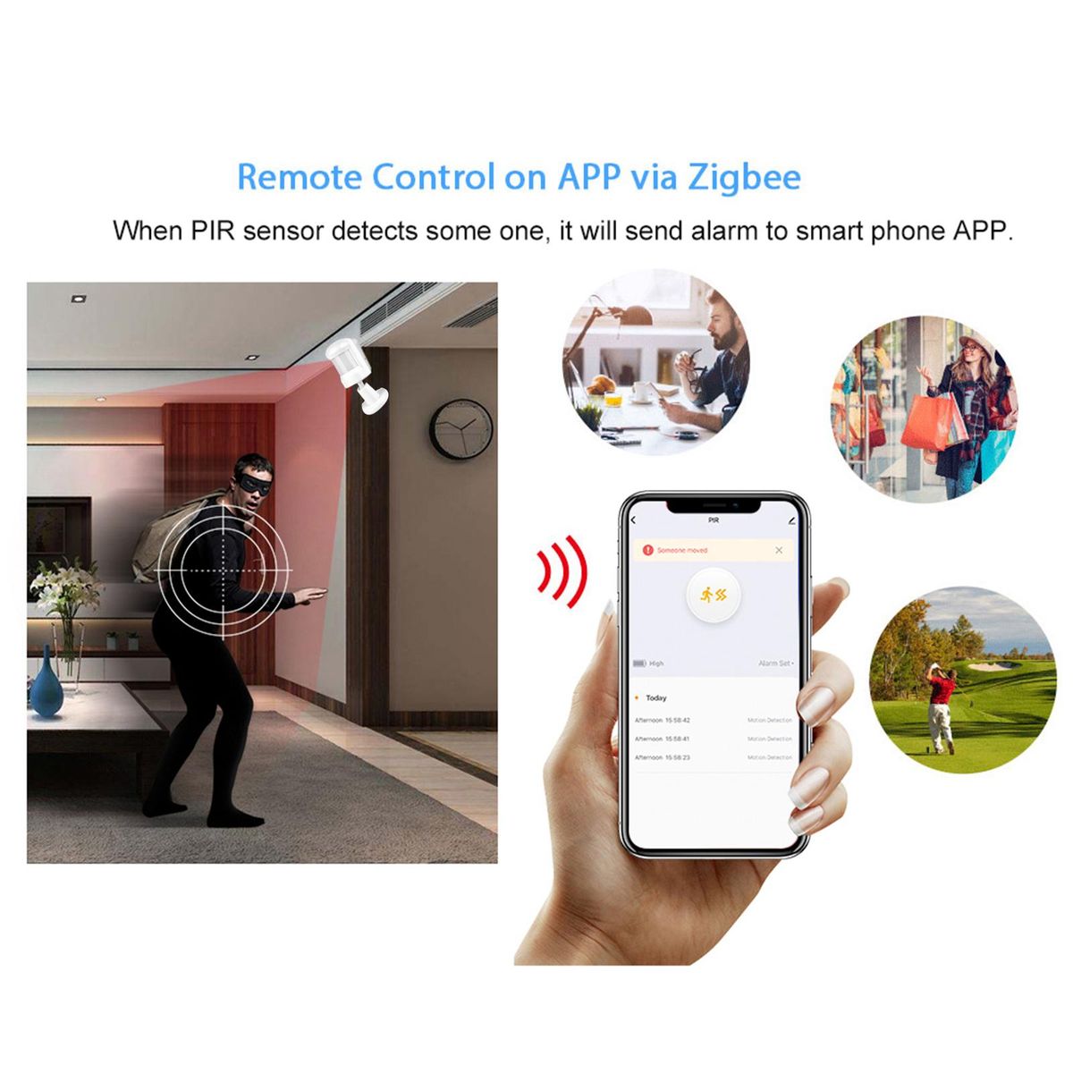 Super Mini Tuya Powered ZigBee PIR Motion Sensor Wireless Passive Infrared Detector Security Burglar Alarm Sensor Tuya/SmartLife APP Control