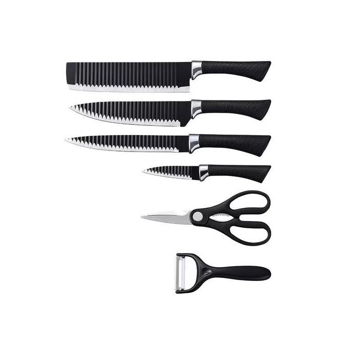 6Pcs Kitchen Set Wavy Pattern Stainless Steel + Free Gift