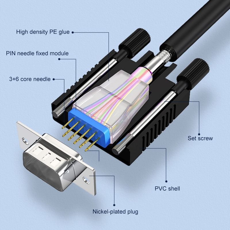 10m VGA 15Pin Male To VGA 15Pin Male Cable