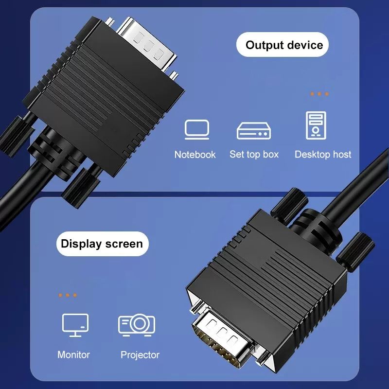 10m VGA 15Pin Male To VGA 15Pin Male Cable