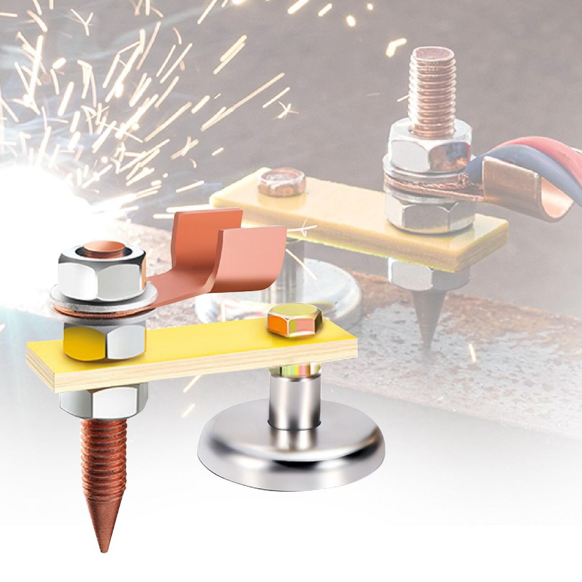 Welding Magnet Head Spotter Connector Auto Bodywork Spotter Tools Welding Machine Ground Connector Car Dent Repair Spare Parts Stud Welding Holder Tools