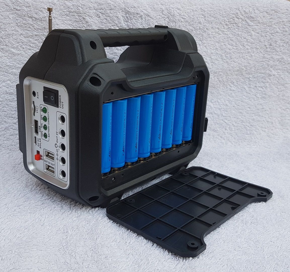 CN-TY4226FM-BT Solar Energy Lighting System Kit 4 Bulbs FM Bluetooth - Blue/Black