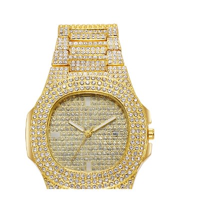 Rhinestone Stainless Steel Watch- Gold
