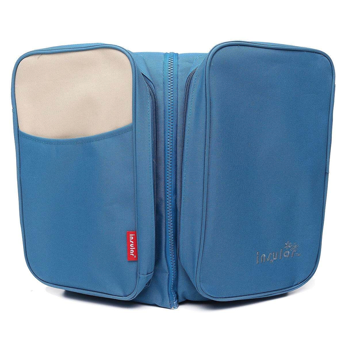 Foldable 2 In1 Crib Bassinet Portable Nursery Bed Travel Baby Infant Diaper Bag Borg Blue