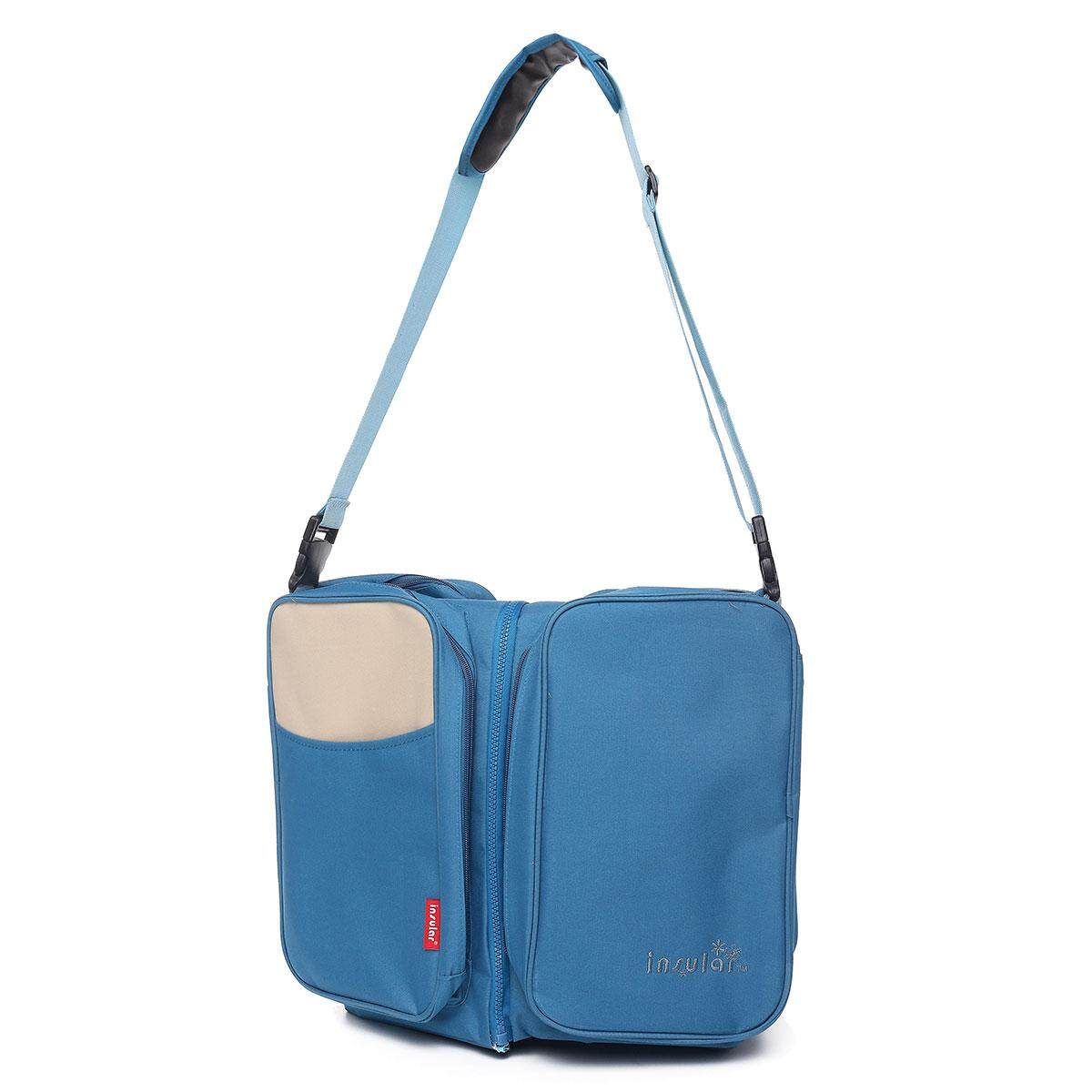 Foldable 2 In1 Crib Bassinet Portable Nursery Bed Travel Baby Infant Diaper Bag Borg Blue