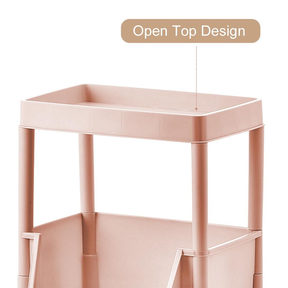Storage Trolley Rolling Cart Kitchen Tier Wheel Storage Rack Organizer 3 Layers Storage Shelf Rack