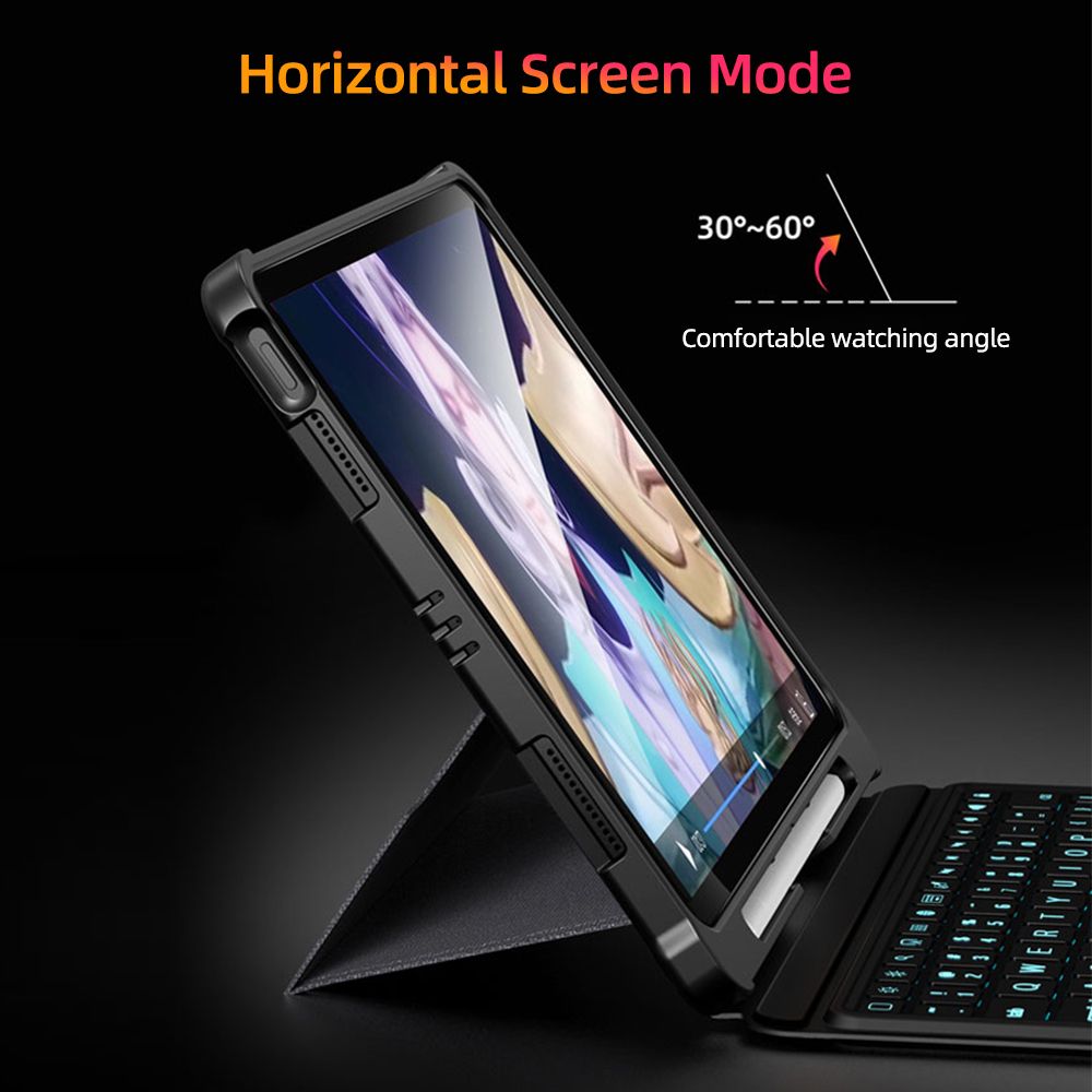 Detachable Tablet Bt Keyboard Case With Touchpad Pen Slot