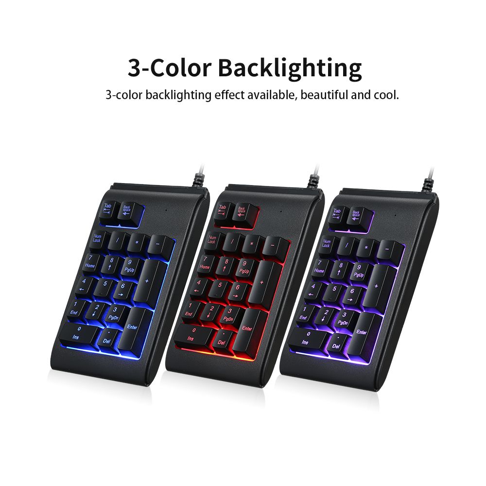 USB Wired 19 Keys Mechanical Mini Numeric Keypad With LED