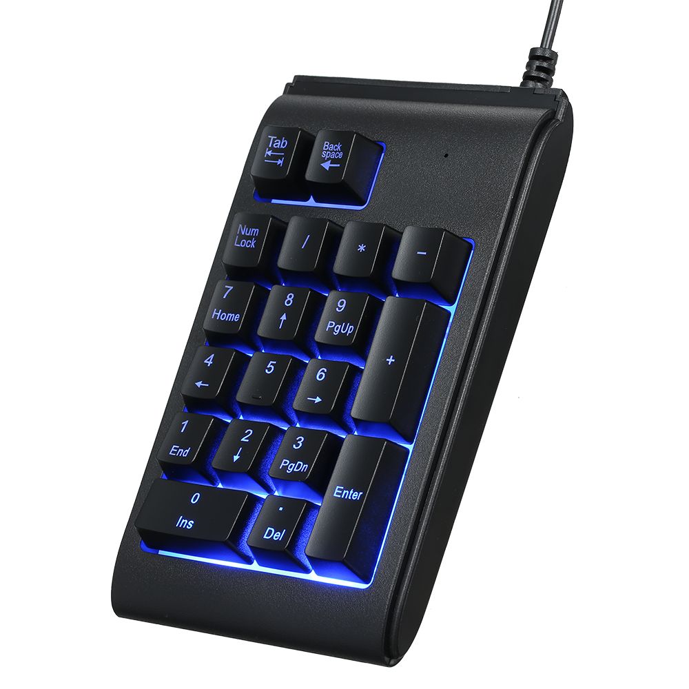 USB Wired 19 Keys Mechanical Mini Numeric Keypad With LED
