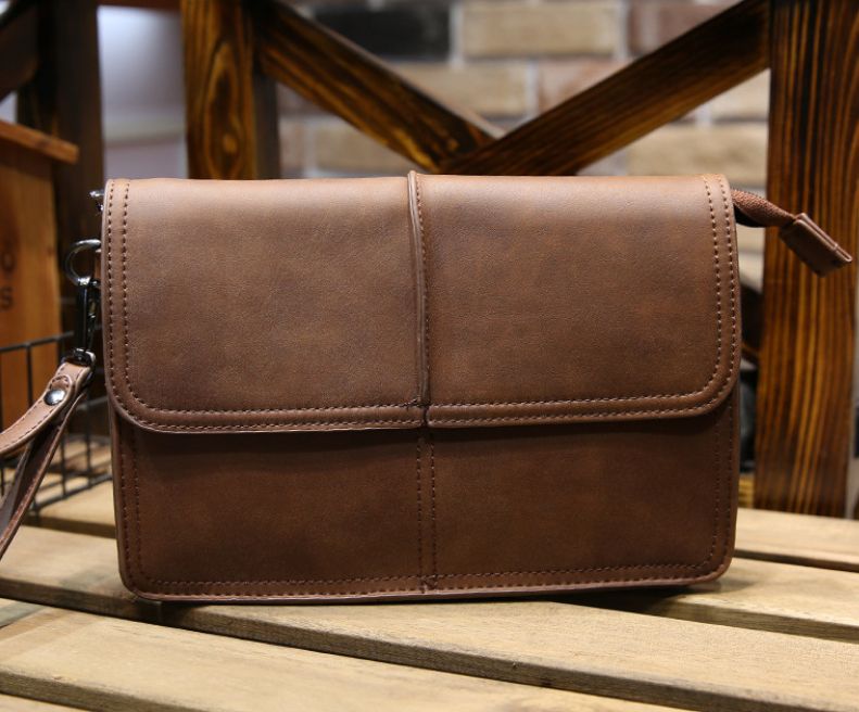 Spacious Classic Men PU Leather Clutch Bag/Wallet With Zip,Wrist Strap