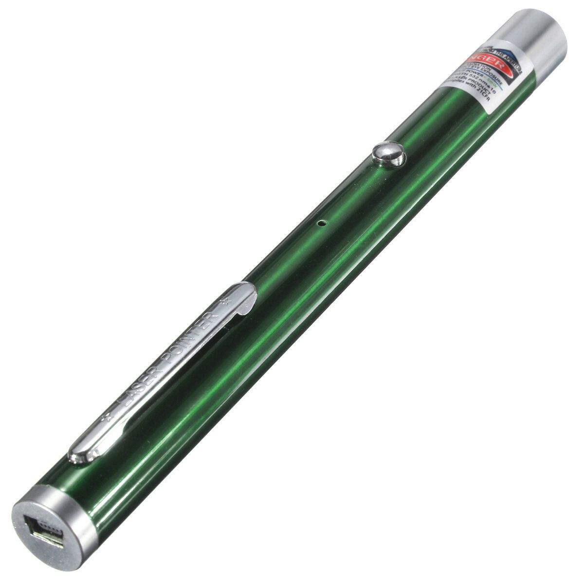 NEW Stylish Laser Pointer USB Charging Pen Clip Visible Beam Light HK Green Purple Light