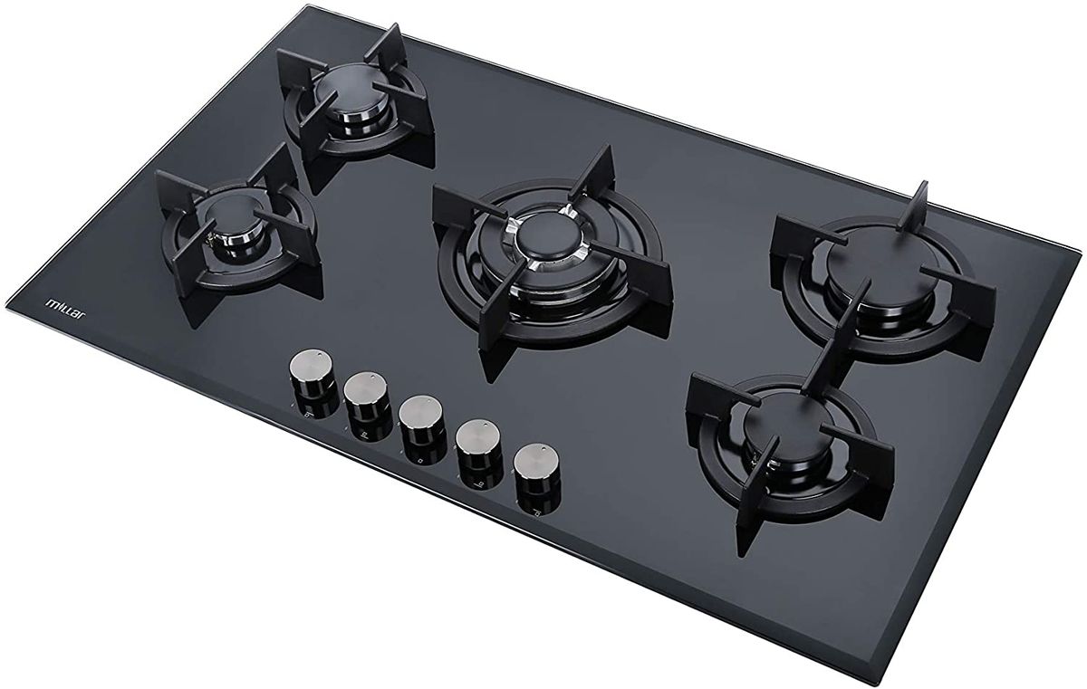 90cm Built-in 5 Burner Gas On Glass Hob/Cooker Aut Ignition