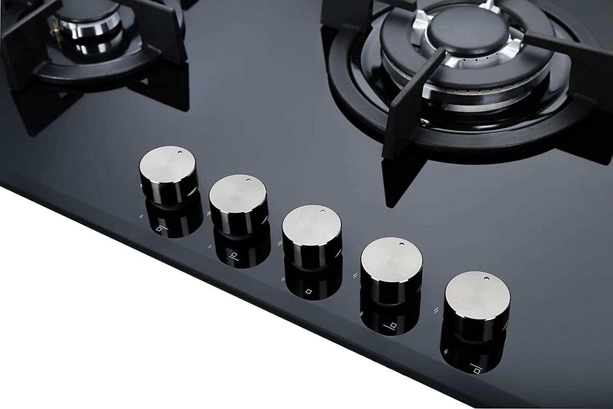 90cm Built-in 5 Burner Gas On Glass Hob/Cooker Aut Ignition