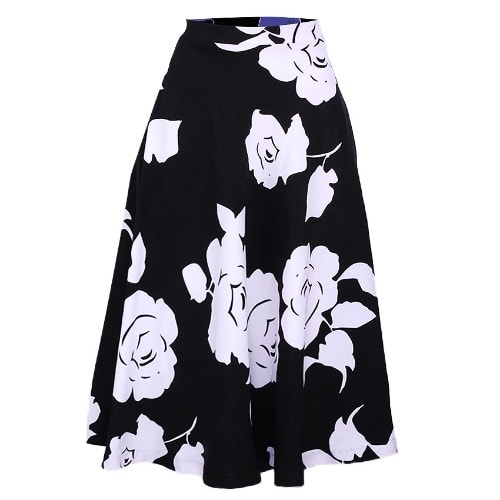 Flare Skirt -Black And White