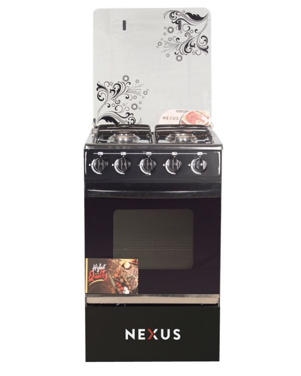4-Burner All Gas Cooker (4 + 0) With Oven- Black