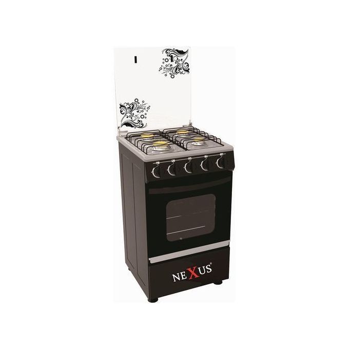 4-Burner All Gas Cooker (4 + 0) With Oven- Black
