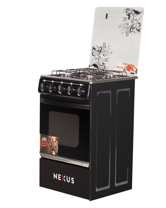 4-Burner All Gas Cooker (4 + 0) With Oven- Black
