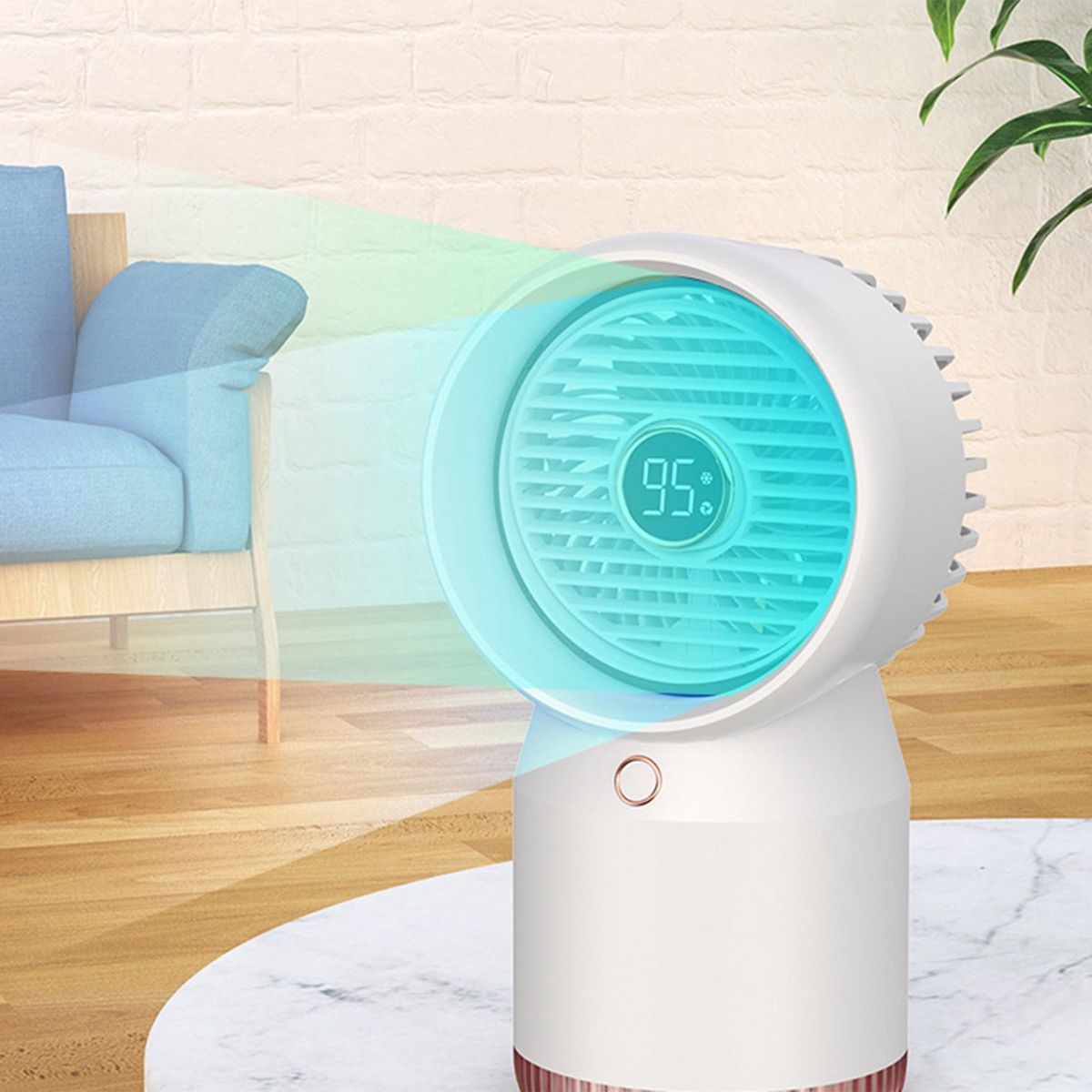 Mini Air Conditioner Air Cooler Fan USB Portable Air Conditioner Personal Space Air Cooling Refrigeration Fan Blue