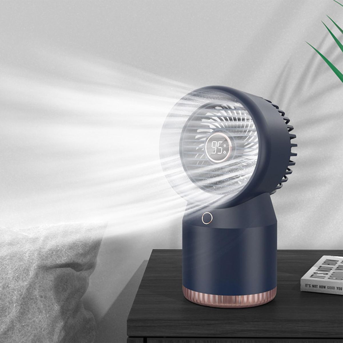 Mini Air Conditioner Air Cooler Fan USB Portable Air Conditioner Personal Space Air Cooling Refrigeration Fan Blue
