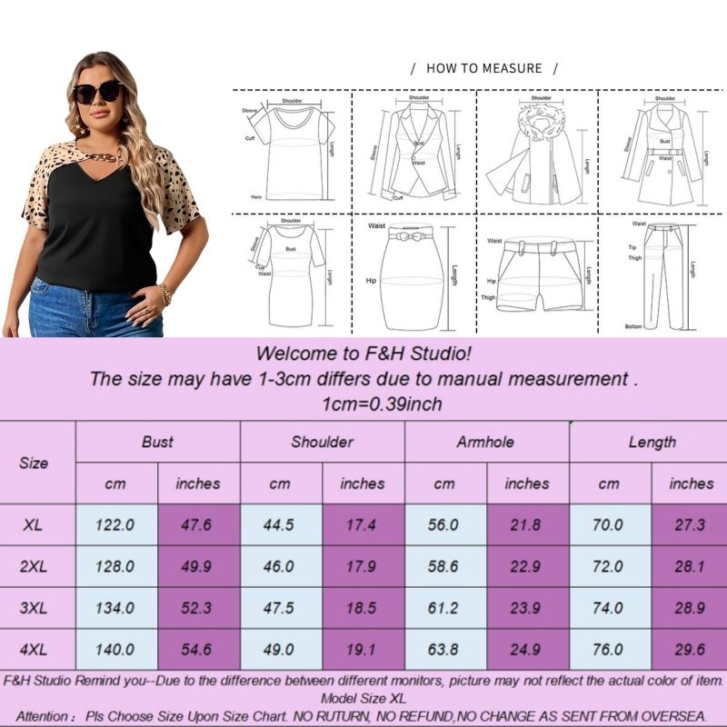 F&H 3645 XL-4XLShort Sleeve Top With Irregular Neck Black