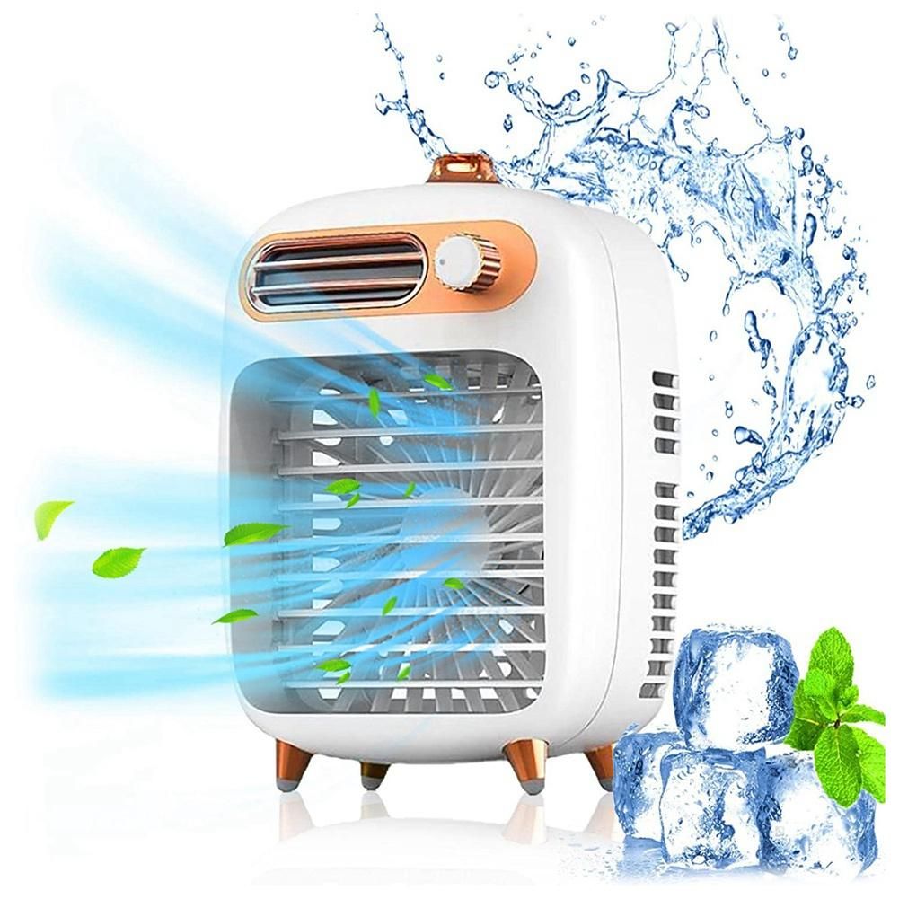Portable Air Conditioner Fan, Personal Space Air Cooling Fan for Home Office, USB Portable Air Conditioner White