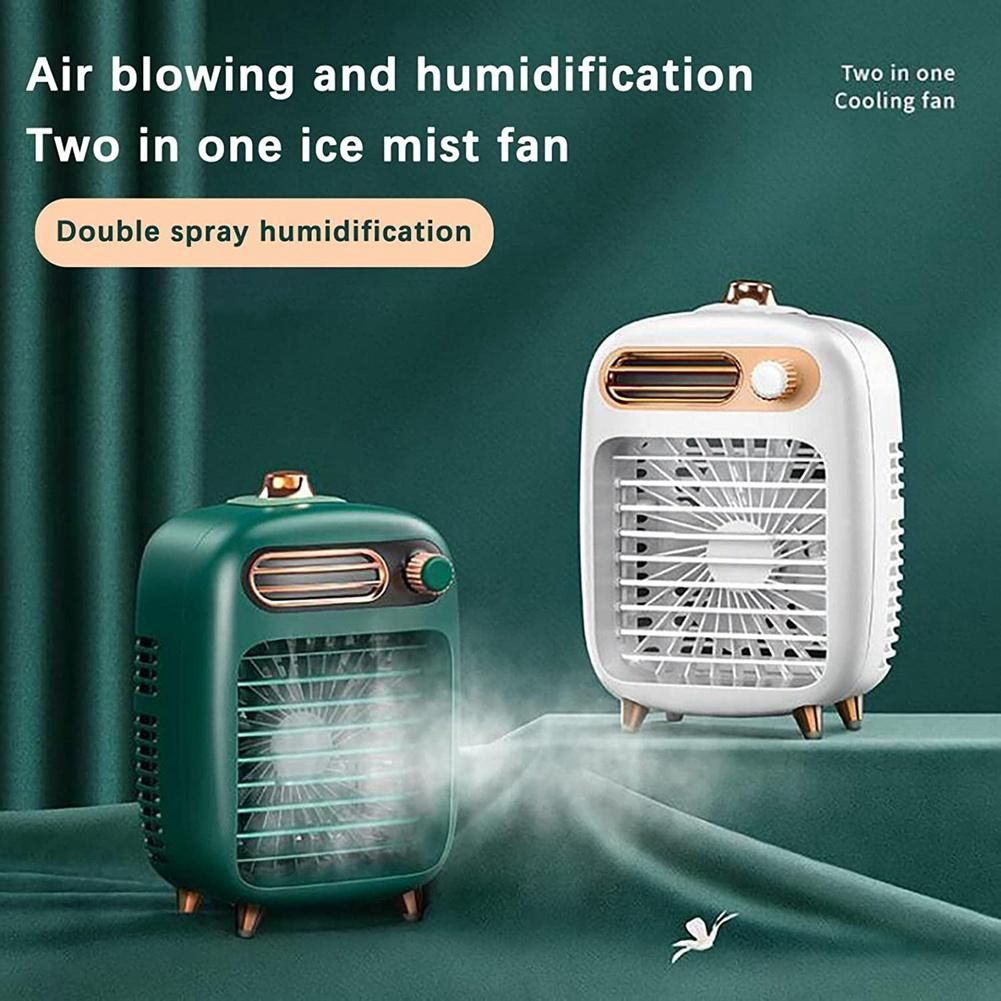 Portable Air Conditioner Fan, Personal Space Air Cooling Fan for Home Office, USB Portable Air Conditioner White