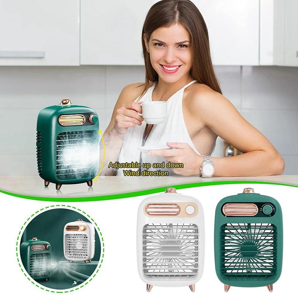 Portable Air Conditioner Fan, Personal Space Air Cooling Fan for Home Office, USB Portable Air Conditioner White
