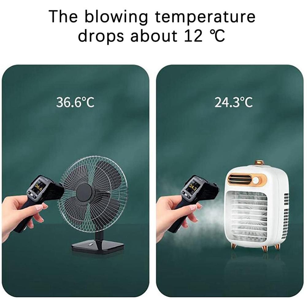 Portable Air Conditioner Fan, Personal Space Air Cooling Fan for Home Office, USB Portable Air Conditioner White