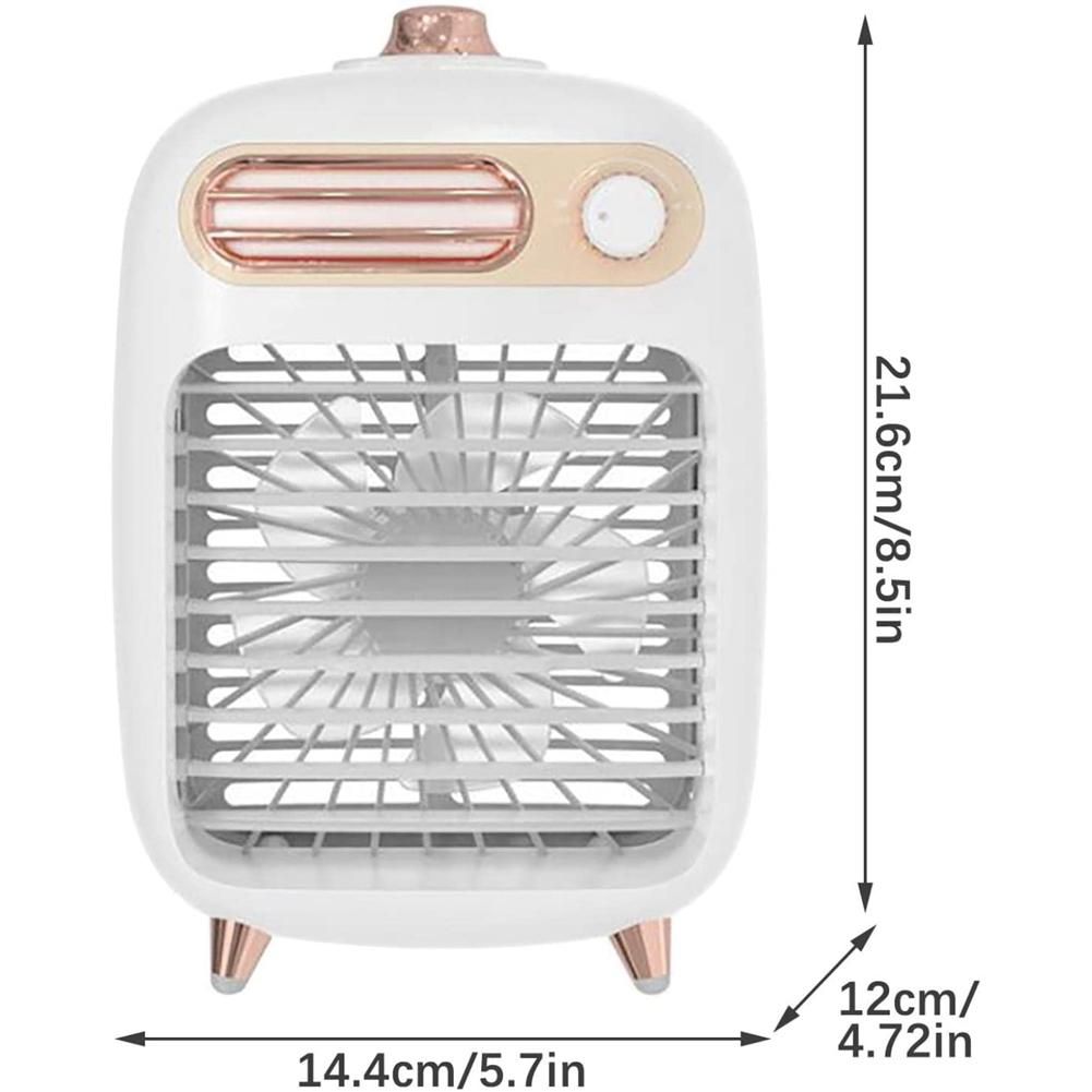 Portable Air Conditioner Fan, Personal Space Air Cooling Fan for Home Office, USB Portable Air Conditioner White