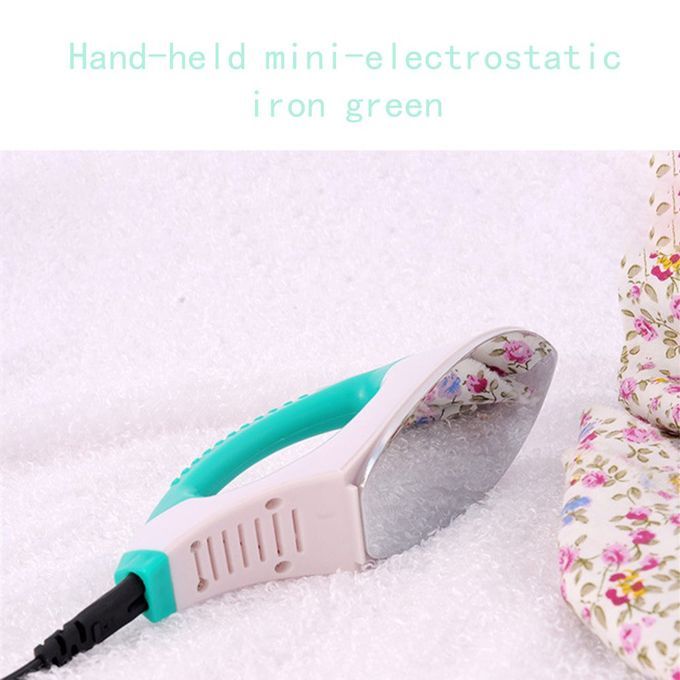 Handheld Mini Electrostatic Iron Travel Portable Heart Green
