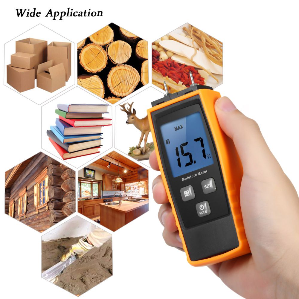 Meter LCD Humidity Drywall Damp Concrete Digital Timber Moisture Meter Wood Moisture For Mini Mortar Detector Tester Lumber Wood