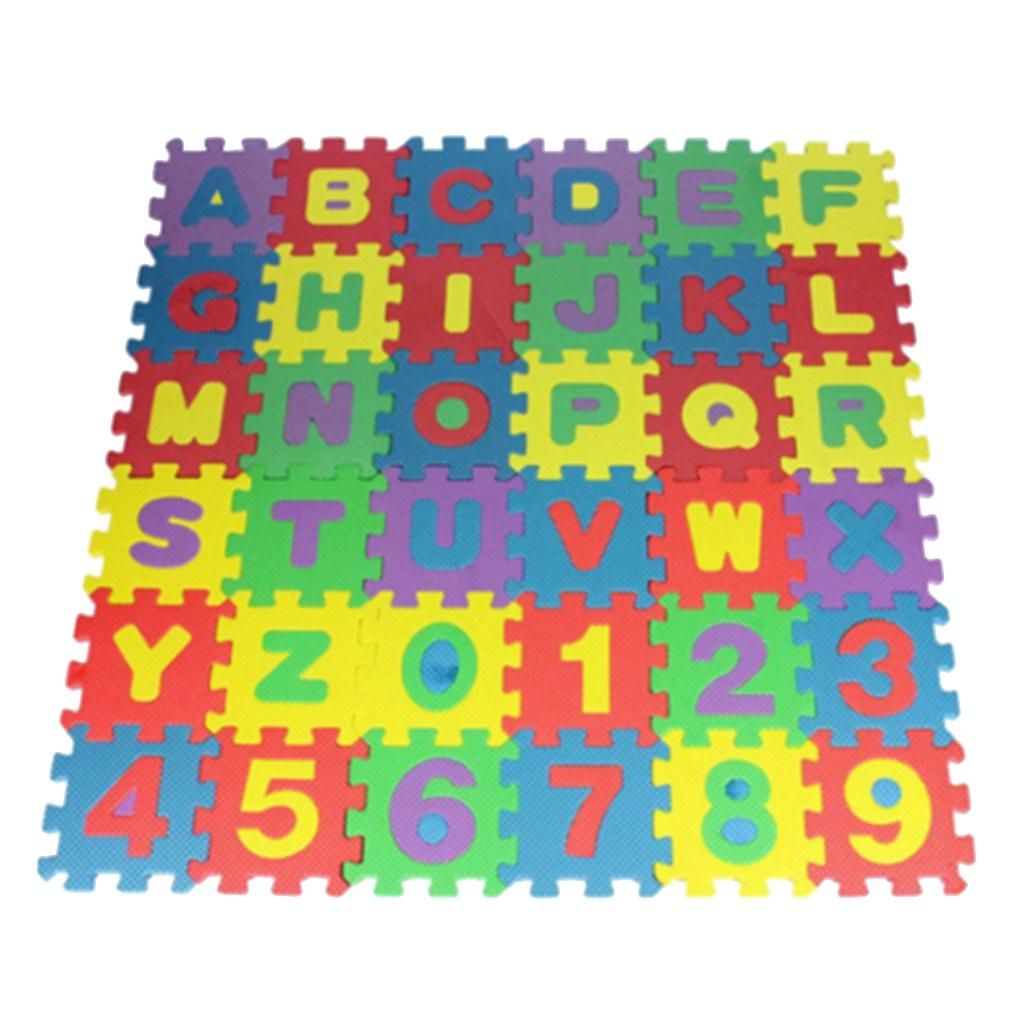 EVA 36 Pieces Alphabet And Number Puzzle Mat For Kids To Learn And