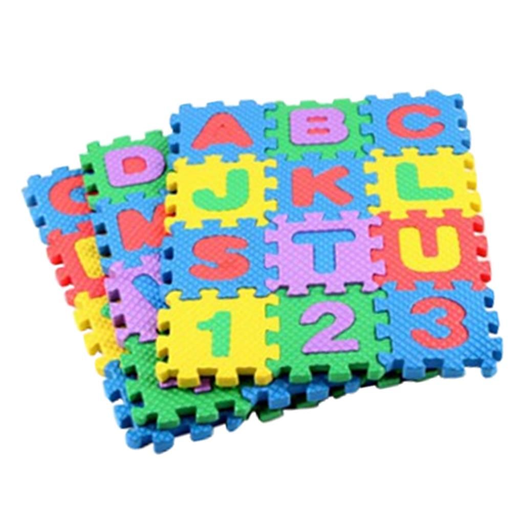 EVA 36 Pieces Alphabet And Number Puzzle Mat For Kids To Learn And