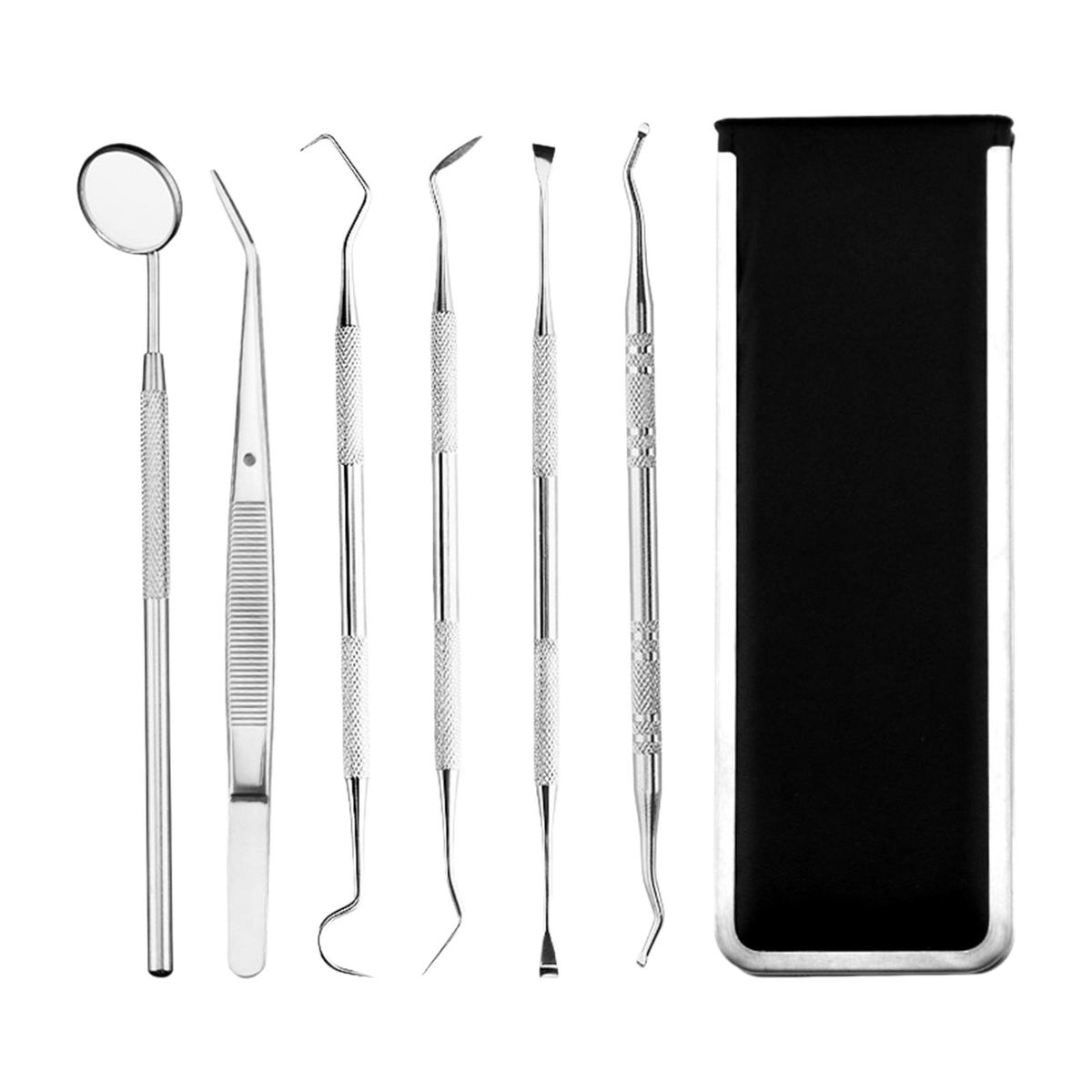 6x  Instrument Set With Mouth Mirror Tweezers Prob Reusable