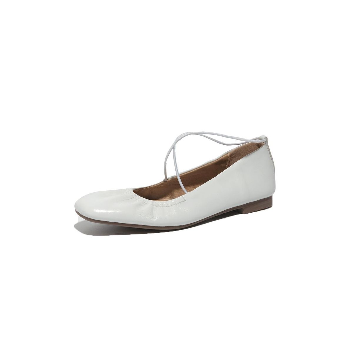 Spring and summer new cow leather small fresh cross with shallow soft sole single women's flat