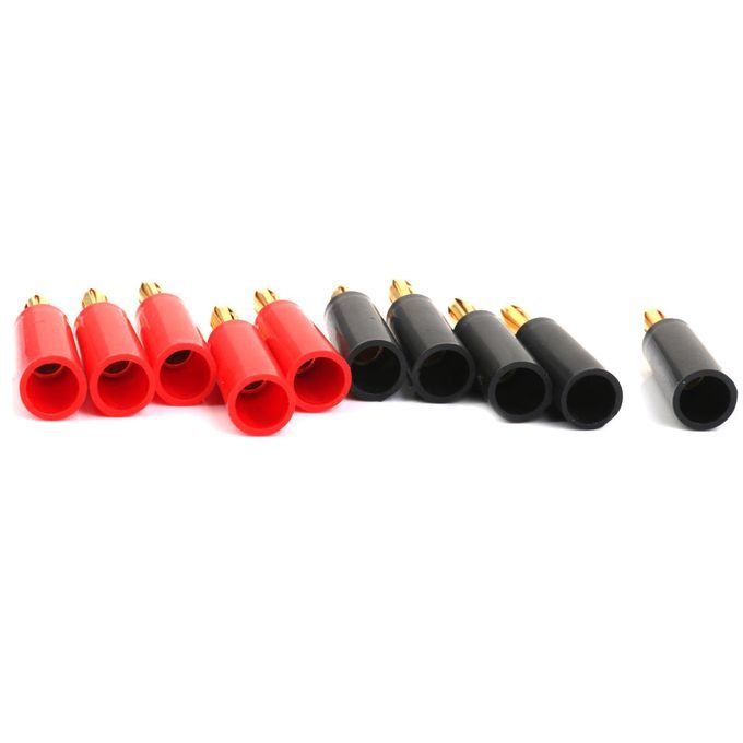 10pcs 4mm Audio Cable Banana Plug Connectors Adapter Speaker Gold
