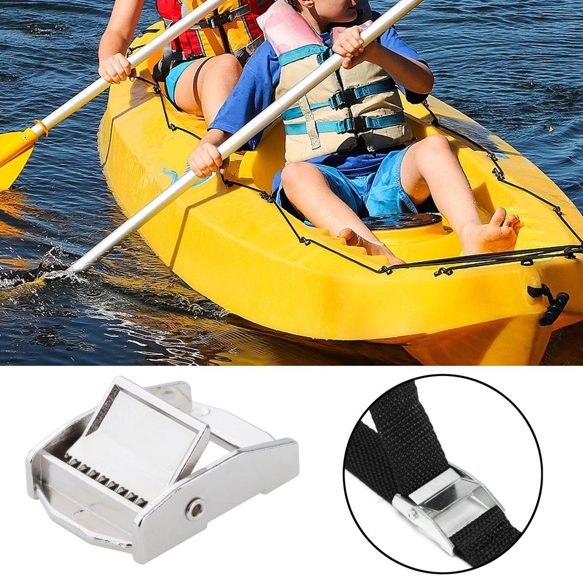 Heavy Kayak Webbing Buckle Adjustable Ladder Lock For Silver 1pcs