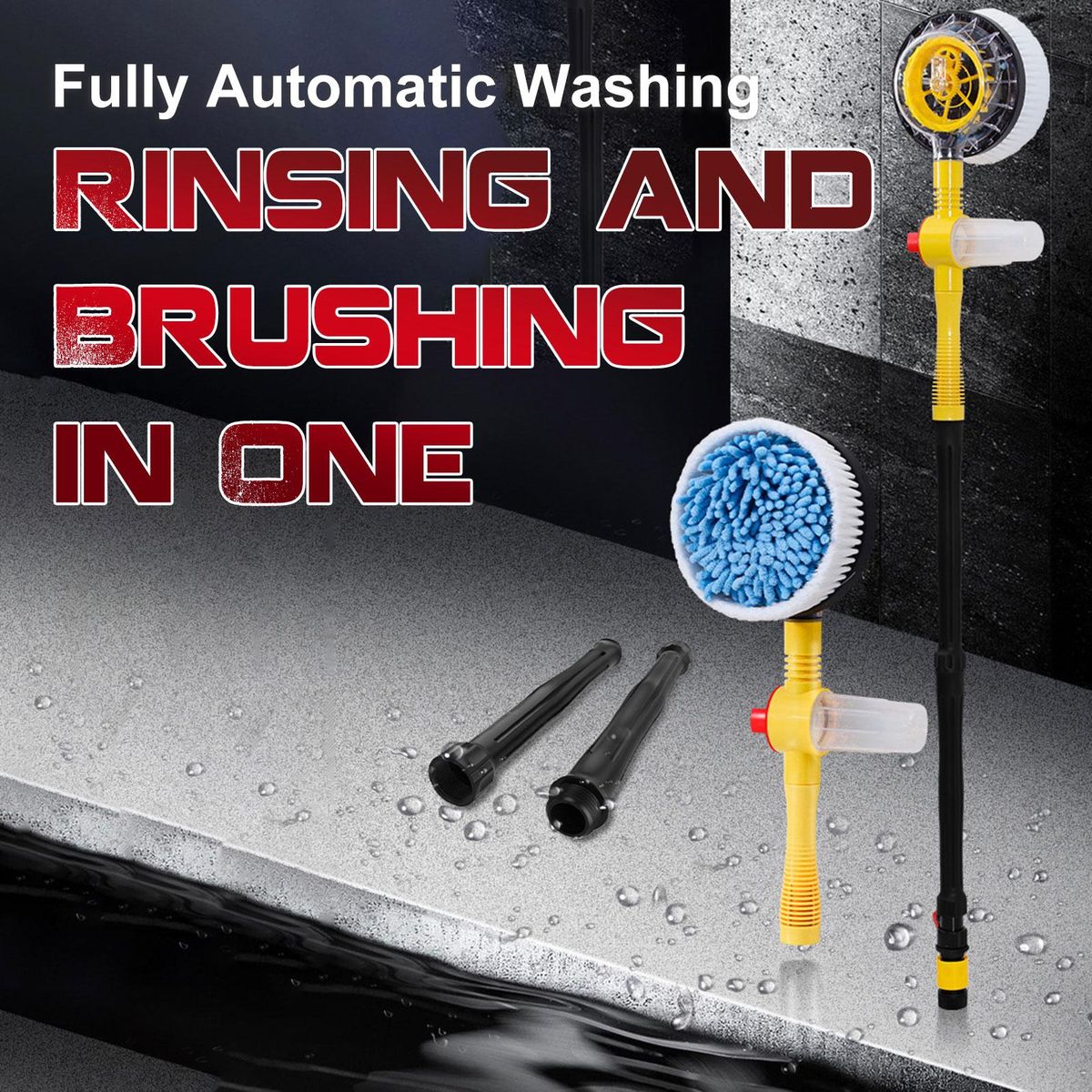 Car Wash Brush, Car Cleaning Kit, 360° Spin Car Wash Mop, High-pressure Foam Car Cleaning Brush, Detachable & Extendable Scrub Brush, For Car Home Cleaning & Garden Use
