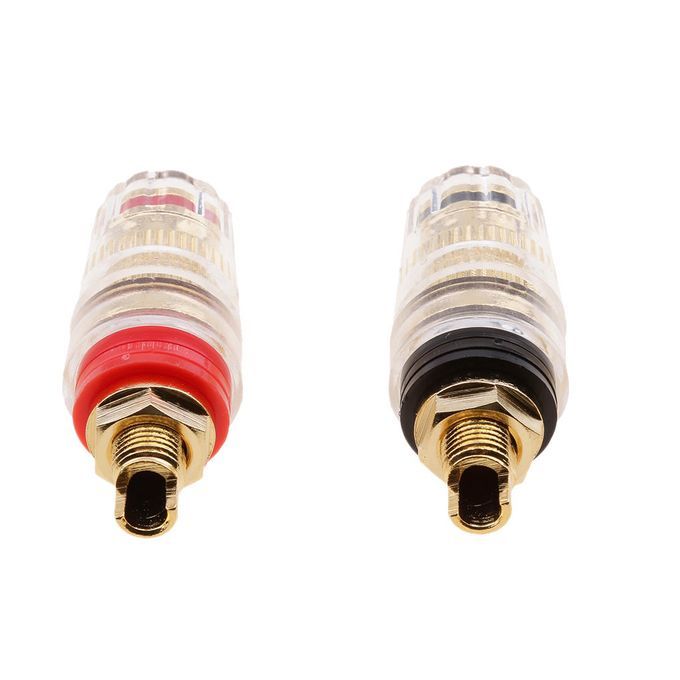 2x Audio Speaker Binding Post Short Thread Terminal Banana Plug Gold