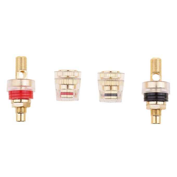 2x Audio Speaker Binding Post Short Thread Terminal Banana Plug Gold