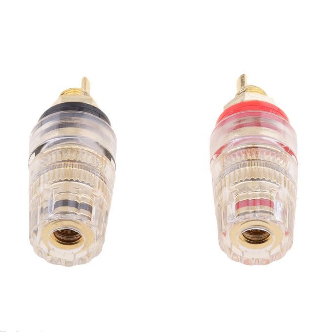 2x Audio Speaker Binding Post Short Thread Terminal Banana Plug Gold
