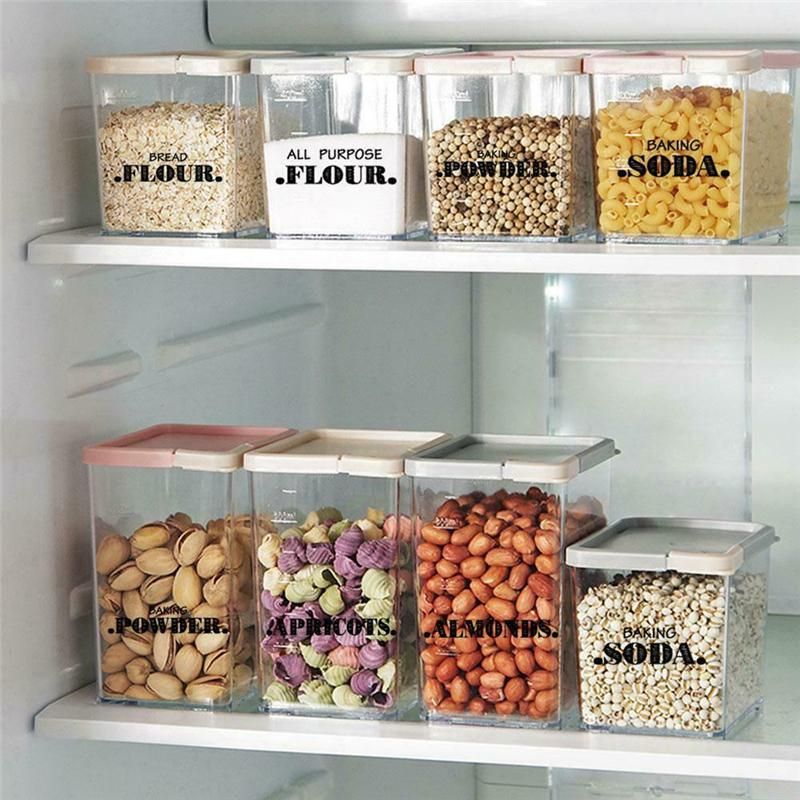 132pcs Sticker for Kitchen Jars Bottle Container Clear label